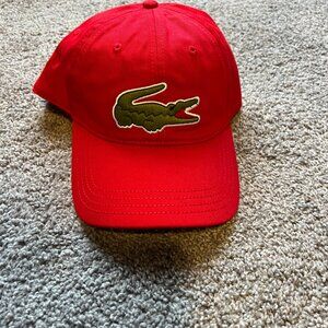NWT Lacoste dad hat (RED)